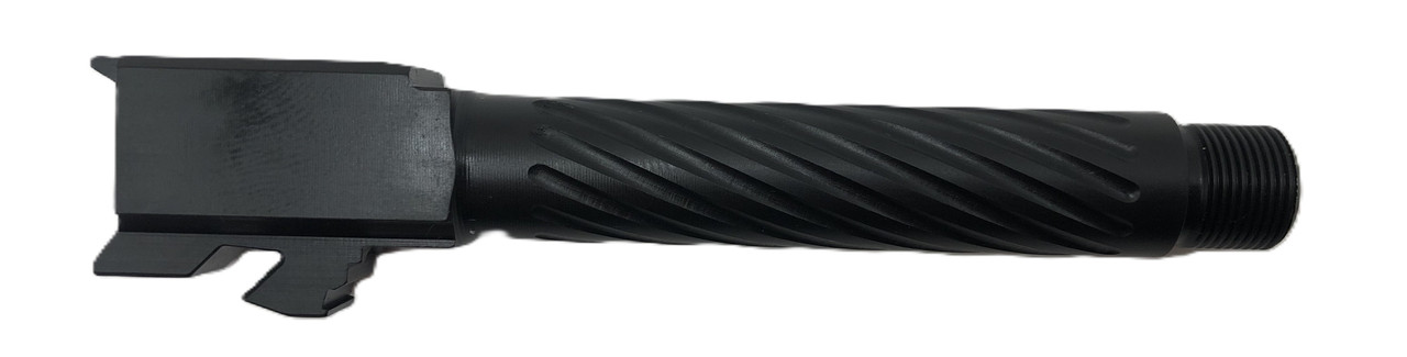 Combat Armory Barrel Fits Glock 19 9mm Match Thin Spiral Fluted Threaded Barrel  in Black