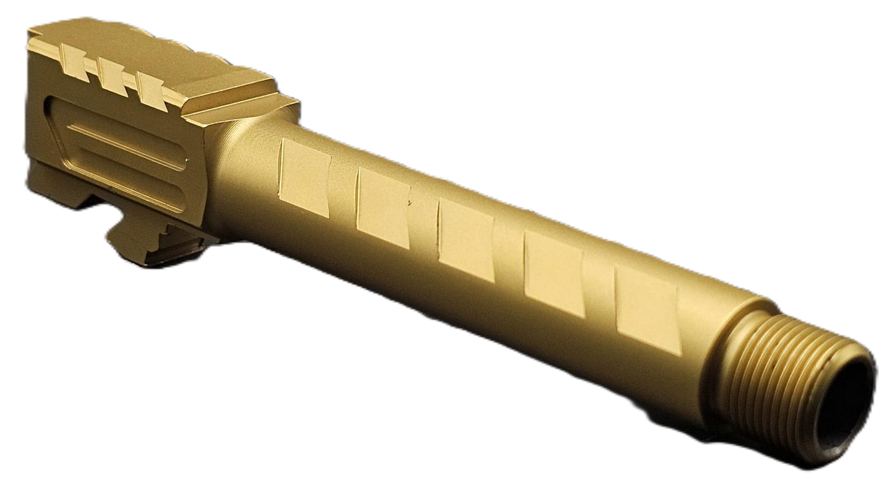 Combat Armory Barrel Fits Glock 19 9mm Match Titan 3 Series Threaded Barrel in Gold