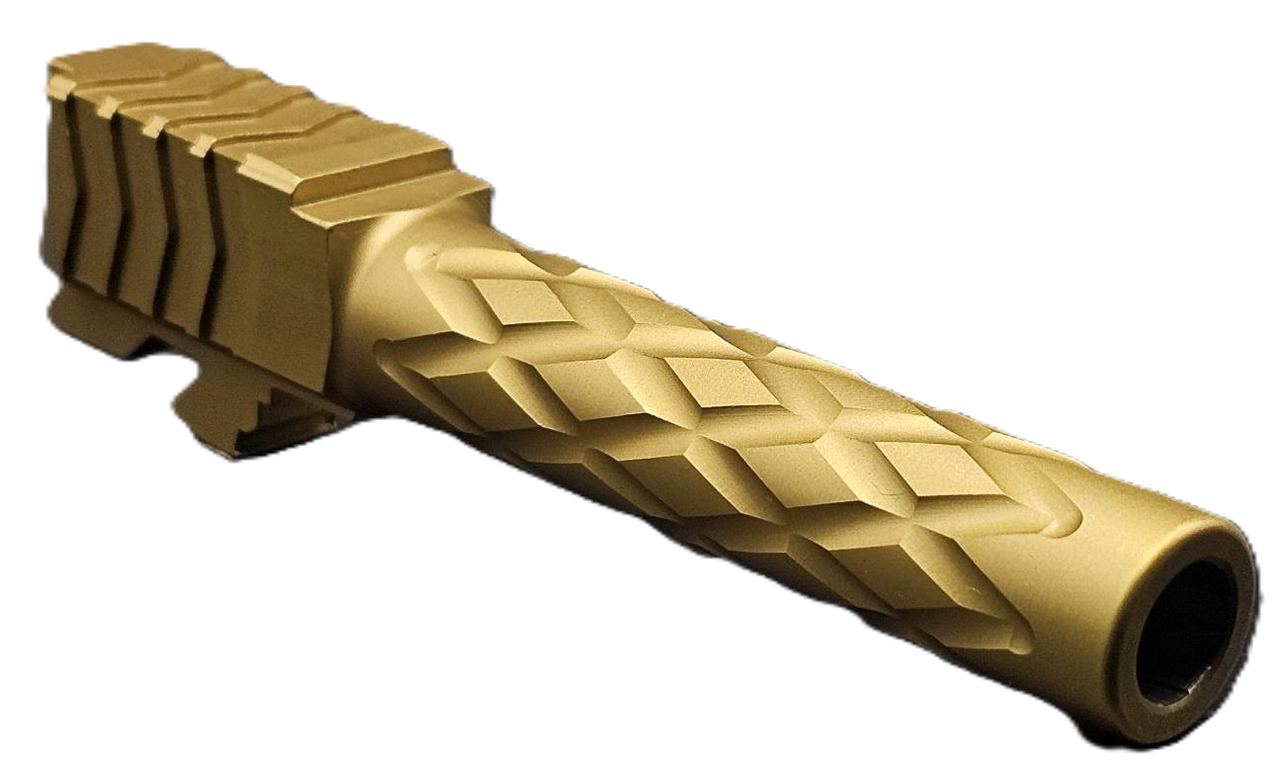 Combat Armory Barrel Fits Glock 19 9mm Match Titan 1 Series Barrel in Gold