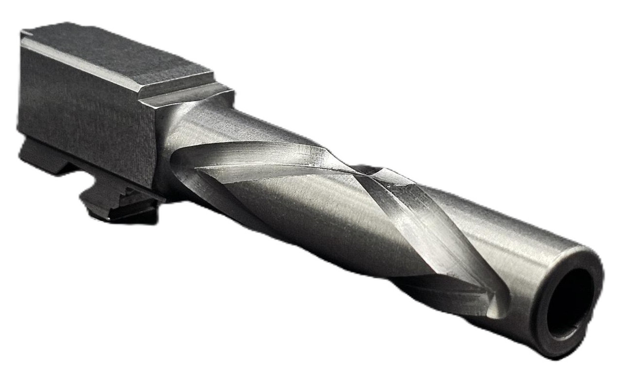 Combat Armory Barrel Fits Glock 19 9mm Match X-Twist Barrel in Naked Stainless Steel