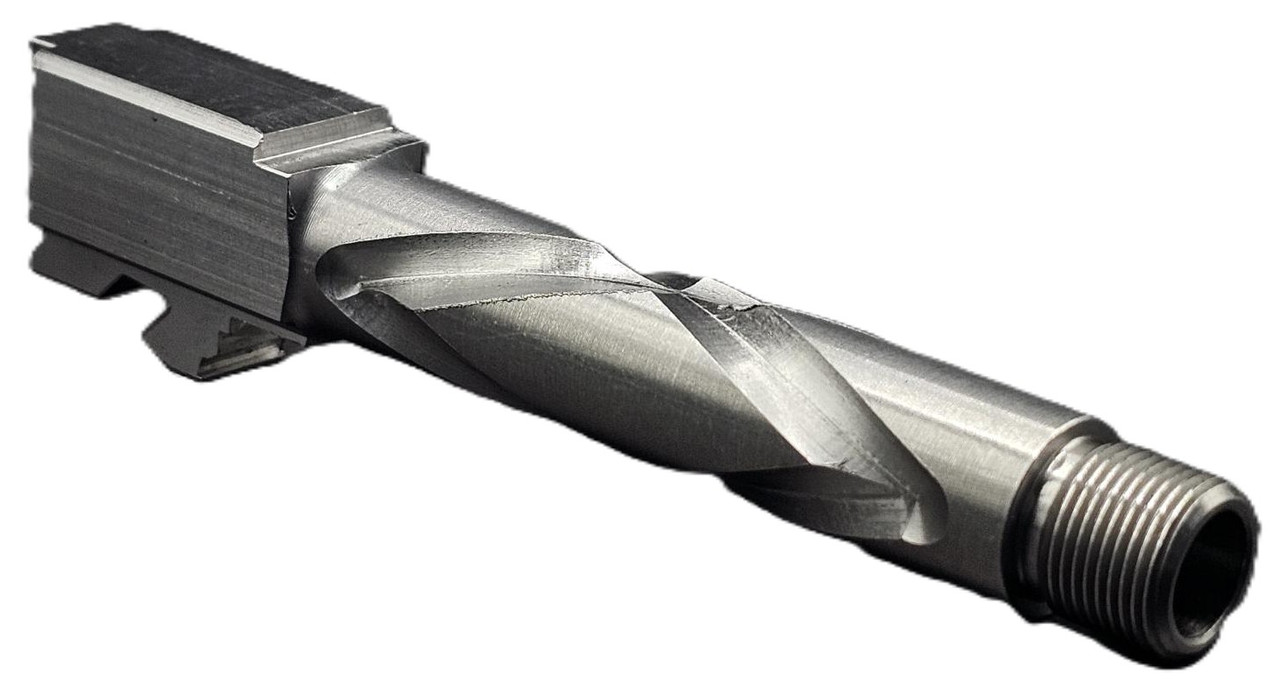 Combat Armory Barrel Fits Glock 19 9mm Match X-Twist Barrel Threaded in Naked Stainless Steel
