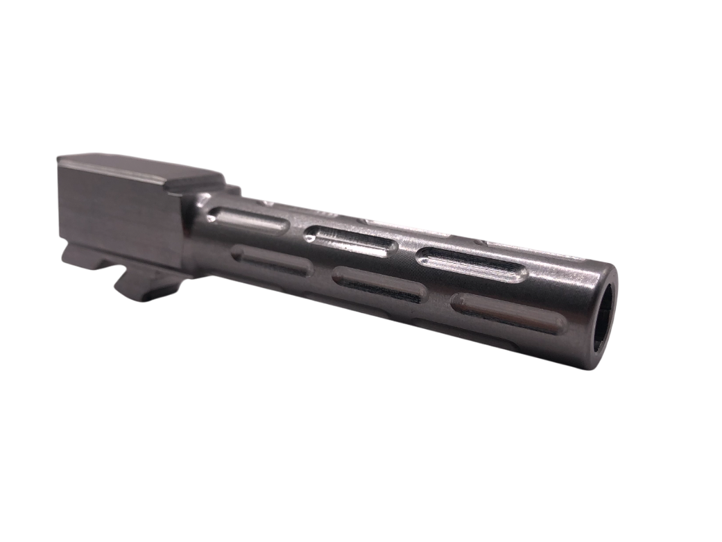 Combat Armory barrel Fits Glock 19 9mm Morse Code Barrel in Naked Stainless