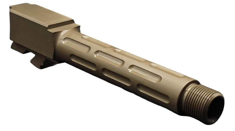 Combat Armory barrel Fits Glock 19 9mm Morse Code Threaded Barrel in Dark Earth