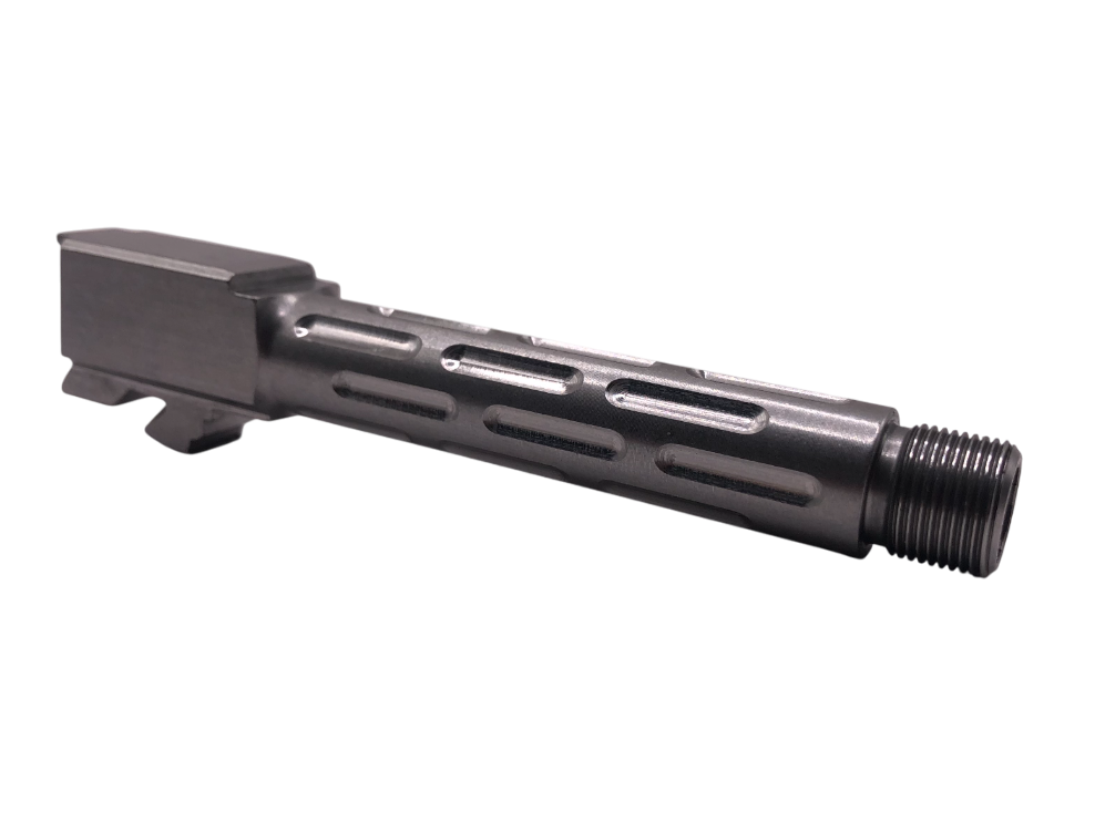 Combat Armory barrel Fits Glock 19 9mm Morse Code Threaded Barrel in Naked Stainless