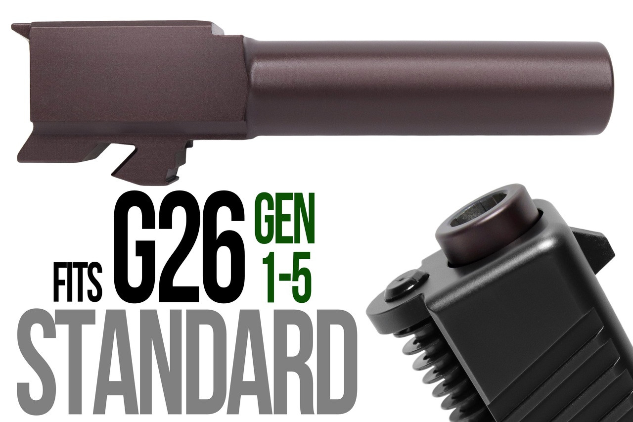Combat Armory Barrel Fits Glock 26  9mm Match Grade Barrel in Plum
