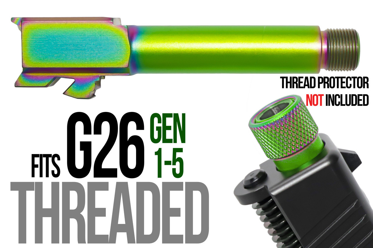 Combat Armory Barrel Fits Glock 26  9mm Match Threaded Barrel in Radio Active