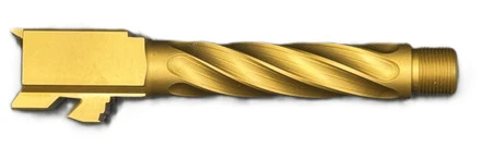 Combat Armory Barrel Fits Ruger RXM 9mm Match Chunky Spiral Fluted Barrel Threaded in Gold