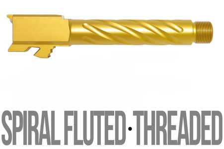 Combat Armory Barrel Fits Ruger RXM 9mm Match Threaded Thick Spiral Fluted Barrel in Gold