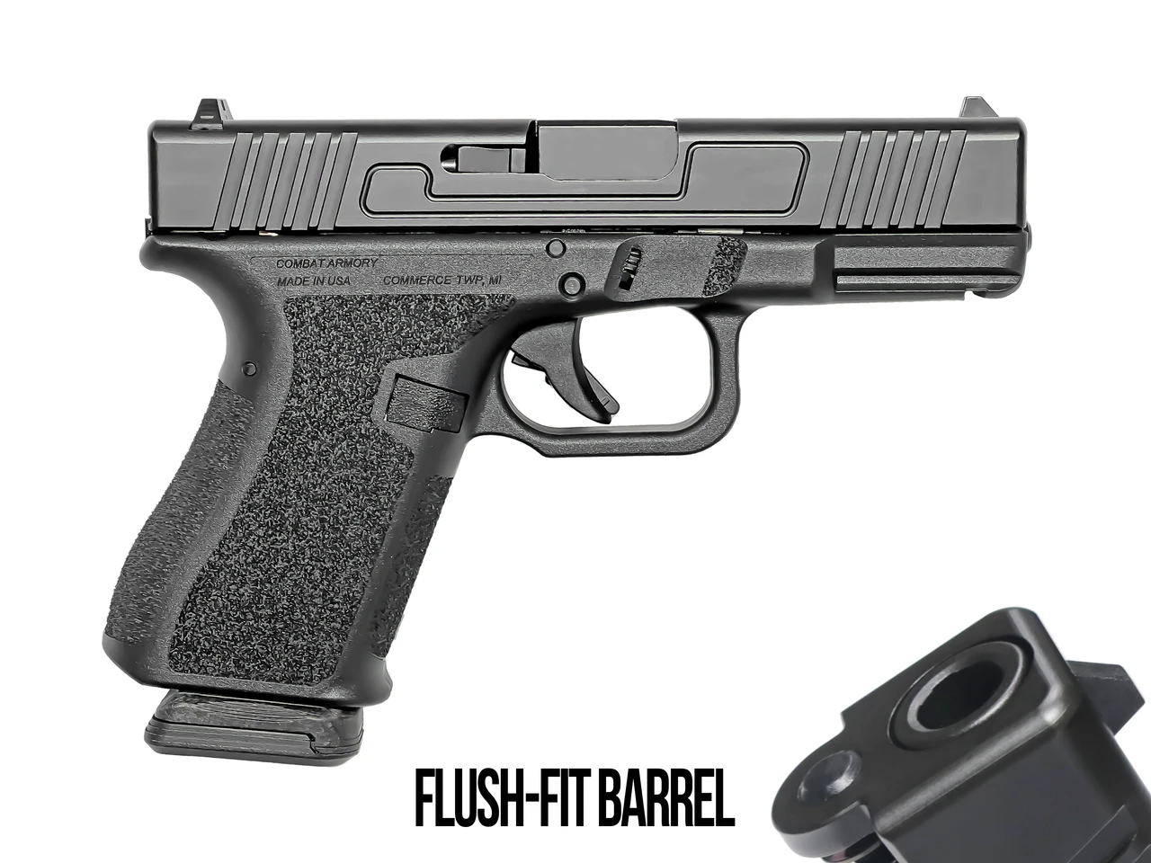 Combat Armory CA19 Pistol Flush Fit Barrel with Polymer Sights - Compatible With Gen 3 Glock® 19 Parts
