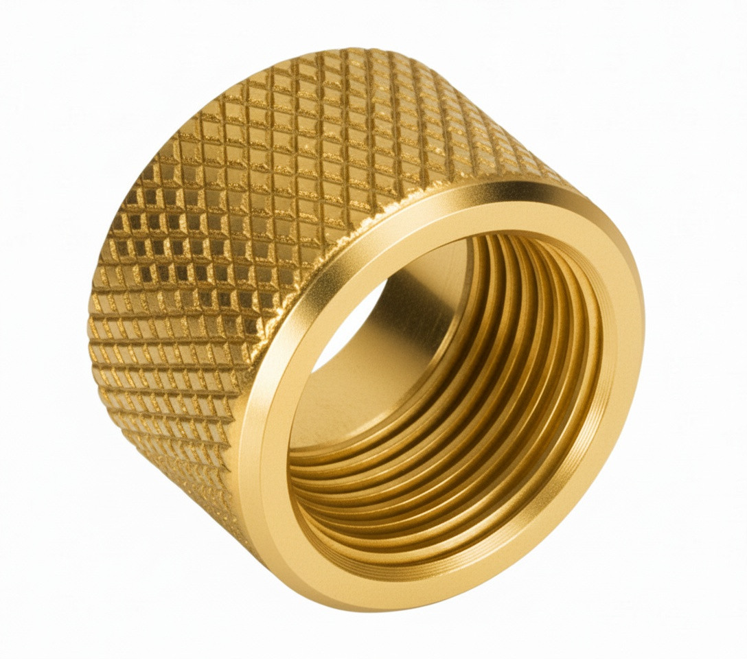 Combat Armory Thread Protector 1/2 x 28 (9mm & .357SIG Barrel) Knurled in Gold