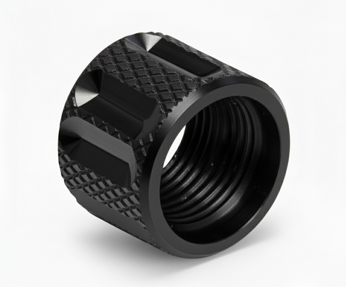Combat Armory Thread Protector 1/2 x 28 (9mm & .357SIG Barrel) Knurled Straight Fluted in Black
