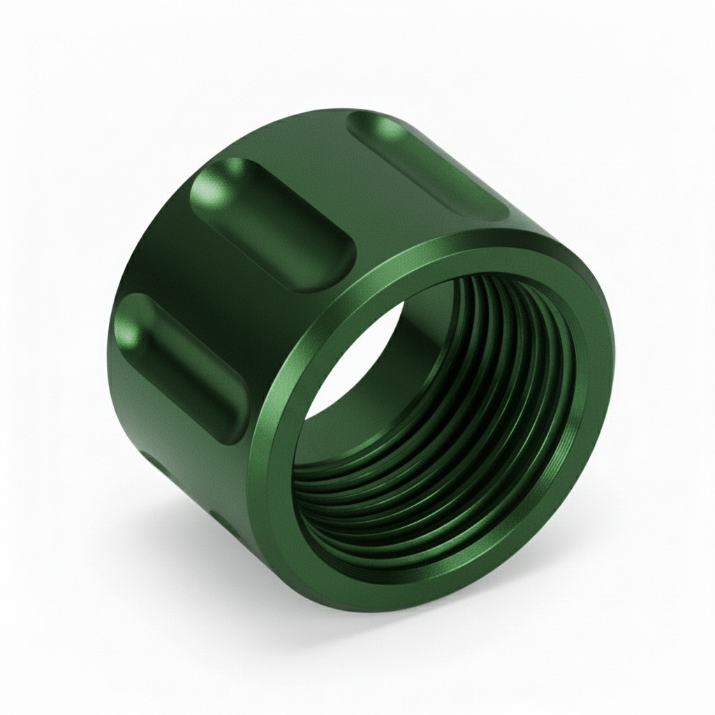 Combat Armory Thread Protector 1/2 x 28 (9mm & .357SIG Barrel) Straight Fluted in Radio Active Green