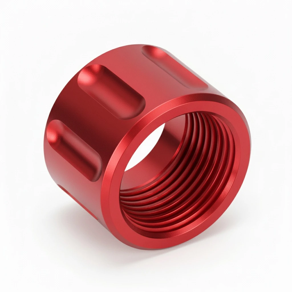 Combat Armory Thread Protector 1/2 x 28 (9mm & .357SIG Barrel) Straight Fluted in Red