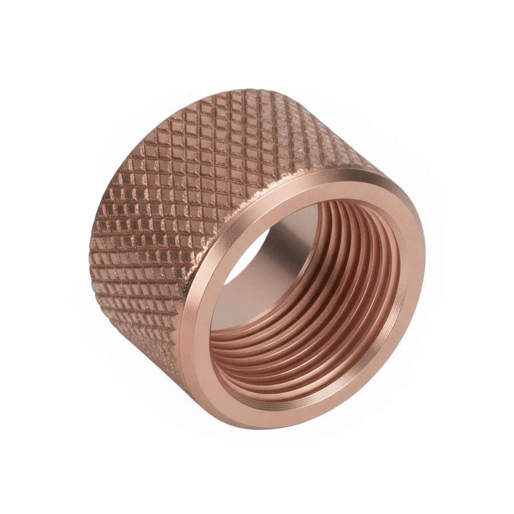 Combat Armory Thread Protector 1/2 x 28 (9mm & .357SIG) Knurled in Rose Gold