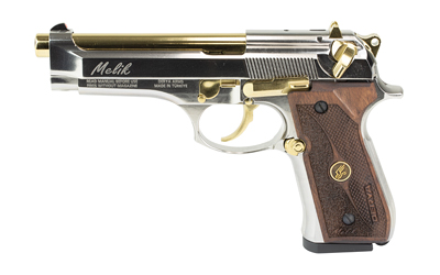 Derya Melik 9mm 4.9″ 17+1 Silver/Gold
