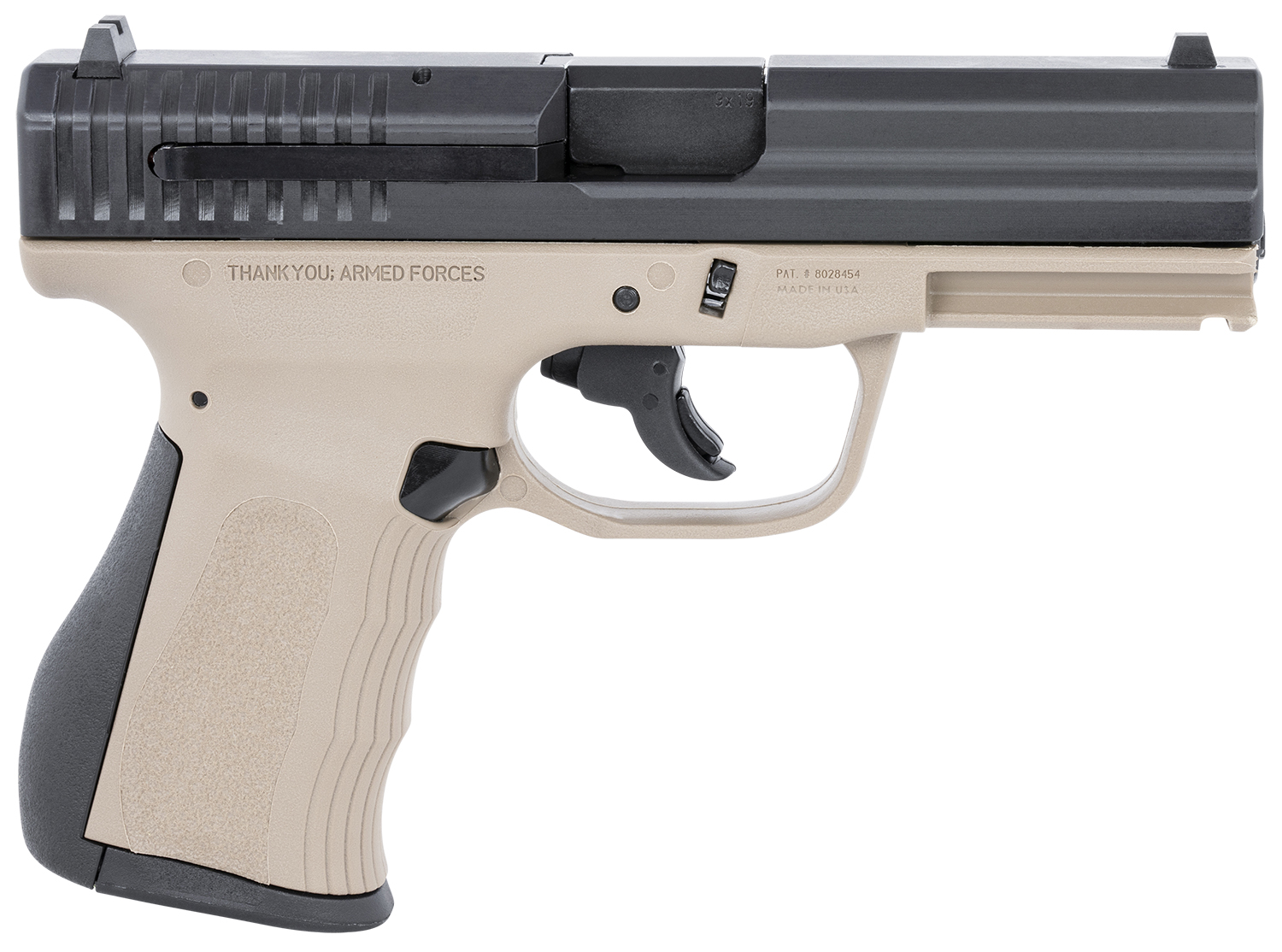 FMK 9C1 G2 9mm 10+1 FDE Frame Black Slide