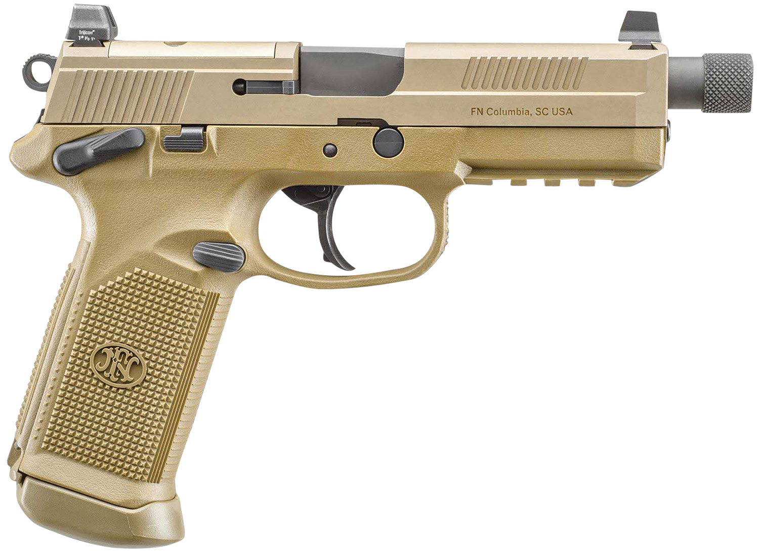 FN FNX-45 Tactical FDE — .45 ACP, 5.3″ Threaded Barrel