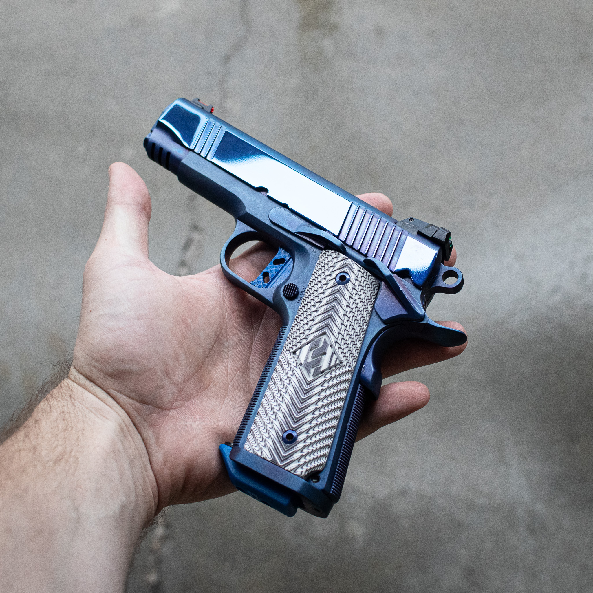 1911 Pistol (4.25") - "Freedom Limited" - Blue Sapphire Riptide - 9MM – Fusion Firearms — image 2
