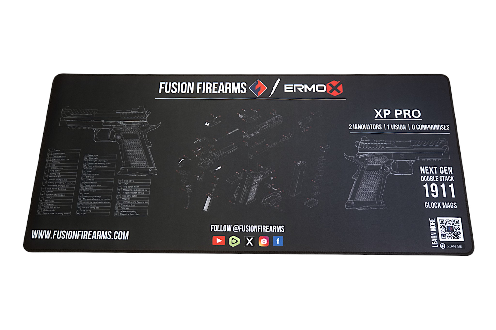 Fusion Firearms XP Pro XXL Branded Desk & Pistol Mat – 35" x 15.75" — image 2