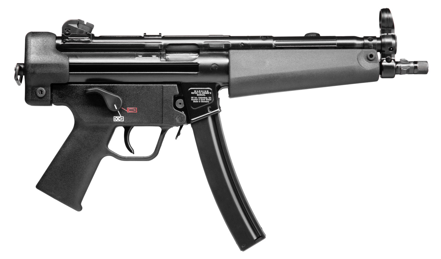 HK 81000477 SP5 9mm Luger 30+1 8.86″ Black Steel Barrel, Black Aluminum Receiver, Black Polymer Grips