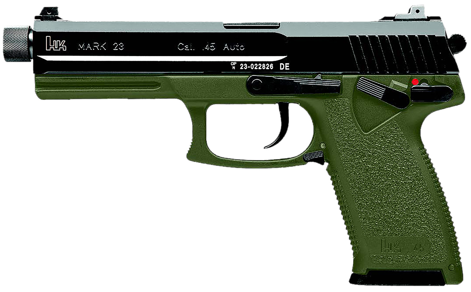 H&K Mark 23 .45 ACP 5.87in Threaded 12rd OD Green