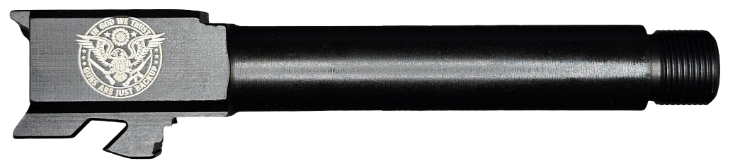 In God We Trust - Guns Are Just Backup Logo Combat Armory barrel Fits Glock 19 New 9mm Match Grade Barrel Threaded