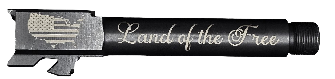 Land Of the Free Logo Combat Armory barrel Fits Glock 19 New 9mm Match Grade Barrel Threaded