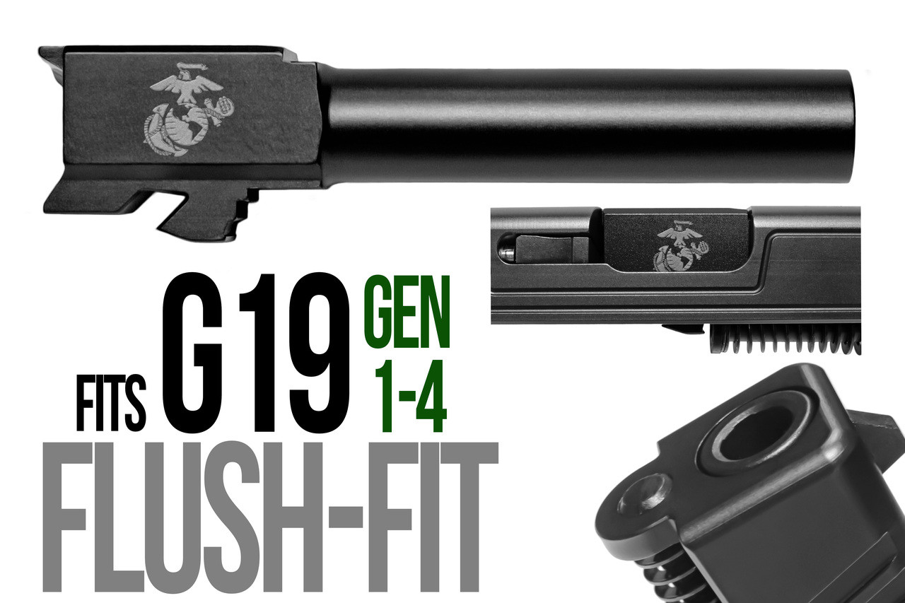 Marines Logo Combat Armory barrel Fits Glock 19 9mm Flush Fit Barrel