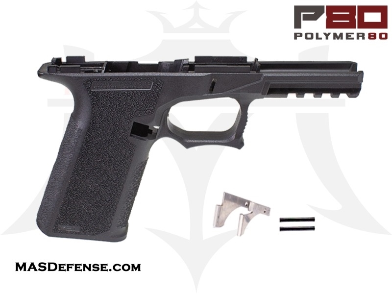 Polymer80 76% Bridge Frame Kit - GCA Compliant for Glock 17/22 - Complete with Frame, Pins &amp; Rear Rail - Black