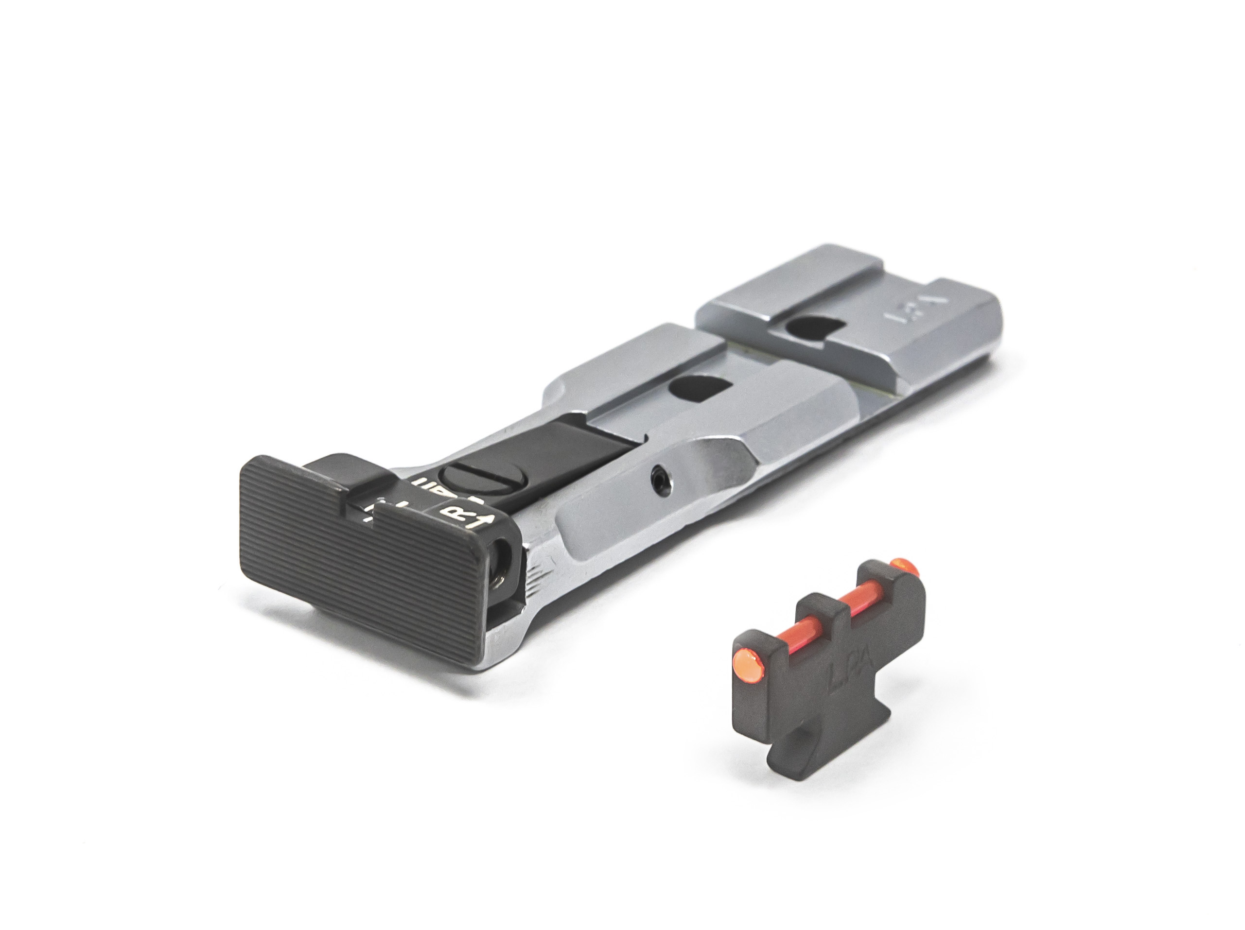 S&W RMR Rear Sight Black Target Silver Body With Red Plunger Front Sight – Fusion Firearms
