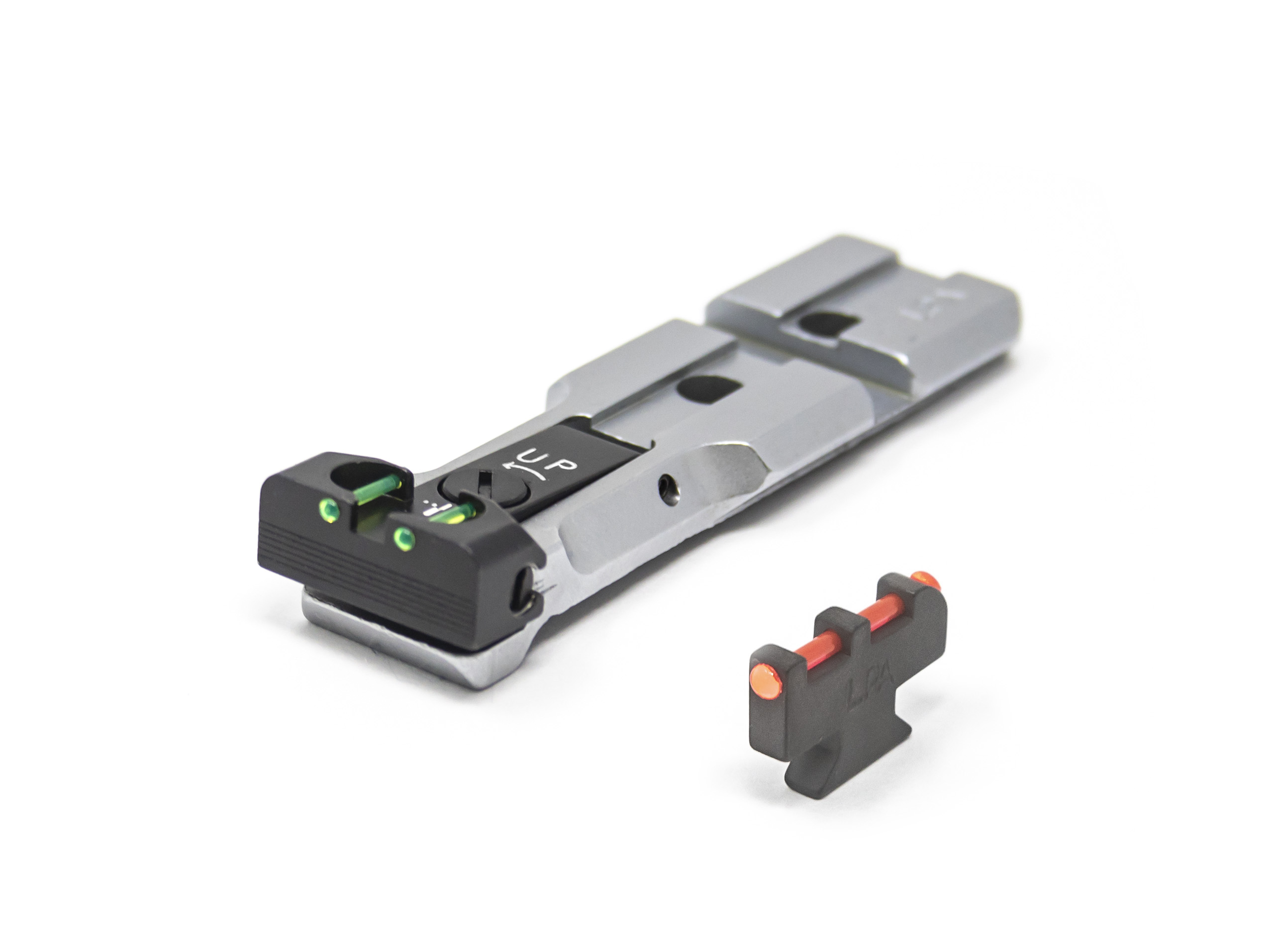 S&W RMR Rear Sight Fiber Optic Silver Body With Red Plunger Front Sight – Fusion Firearms