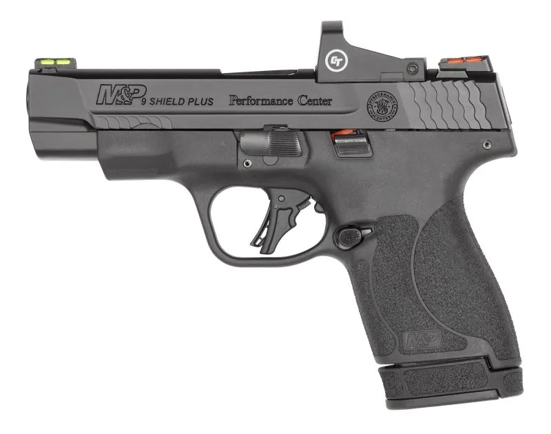 SMITH AND WESSON M&P9 SHIELD PLUS PERFORMANCE CENTER 9MM 4″ BARREL 13-ROUNDS CRIMSON TRACE RED DOT SIGHT