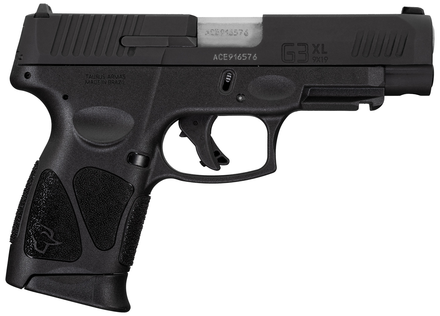Taurus 1G3XLSR904110 G3XL Compact Frame 9mm Luger 10+1 4″ Matte Stainless Steel Barrel, Matte Black Tenifer Serrated Steel Slide, Black Polymer Frame w/Picatinny Rail, Black Polymer Grip