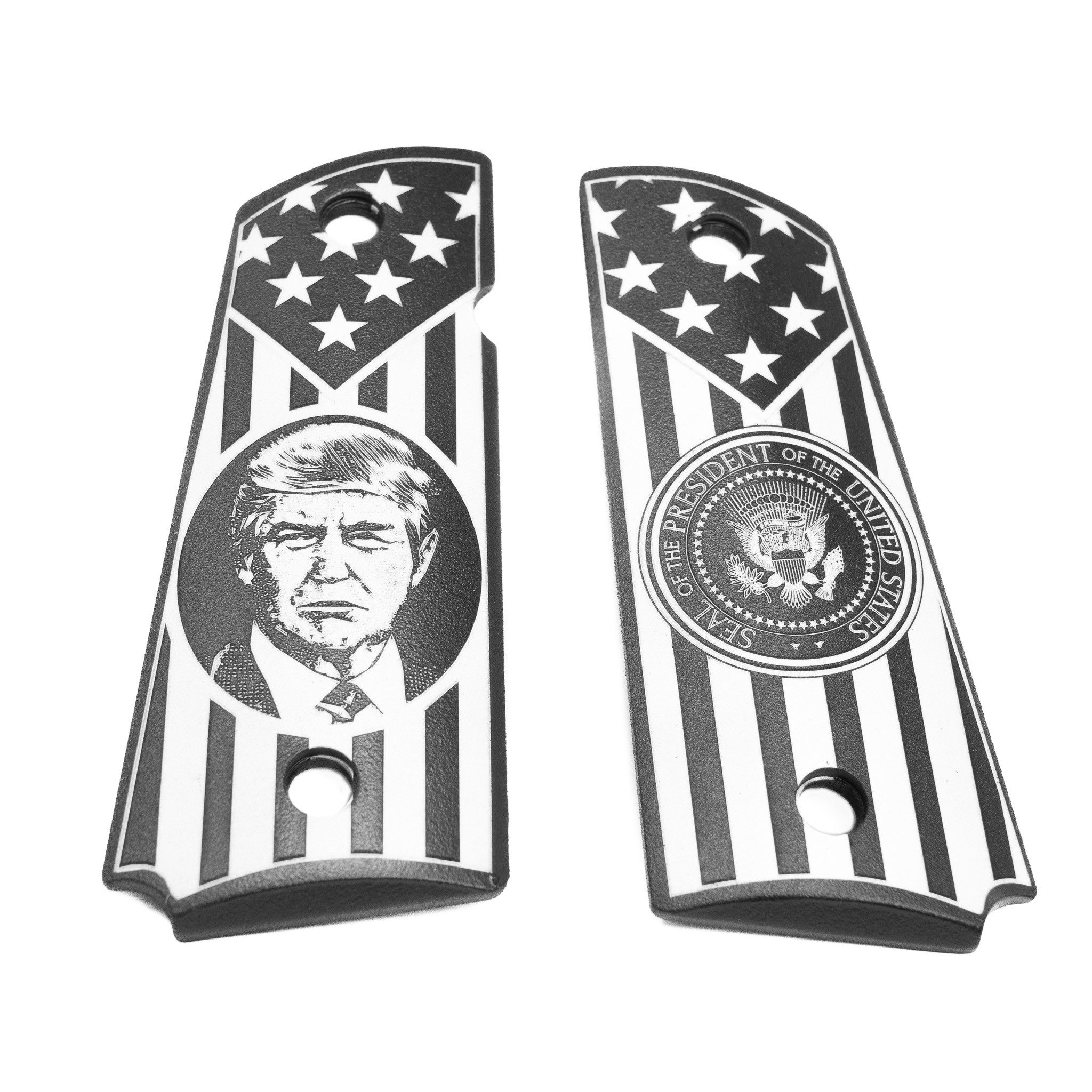 Trump Engraved 1911 Officer Size Grips - Aluminum – Fusion Firearms