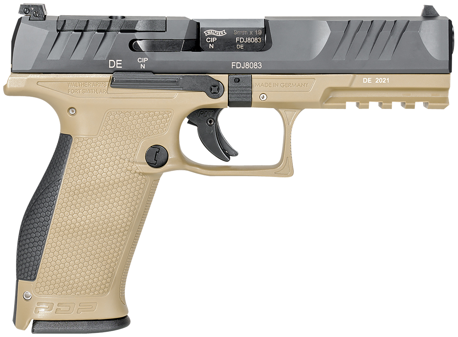 Walther PDP Full-Size Optic Ready 9mm 4.5″ Two-Tone Tan