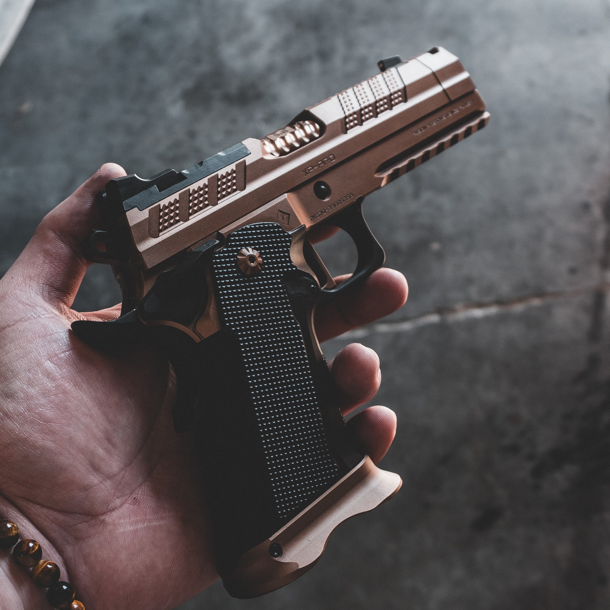 XP COMP – 9MM – BRONZE  – Ambi Thumbrest (Custom Shop Edition) – Fusion Firearms