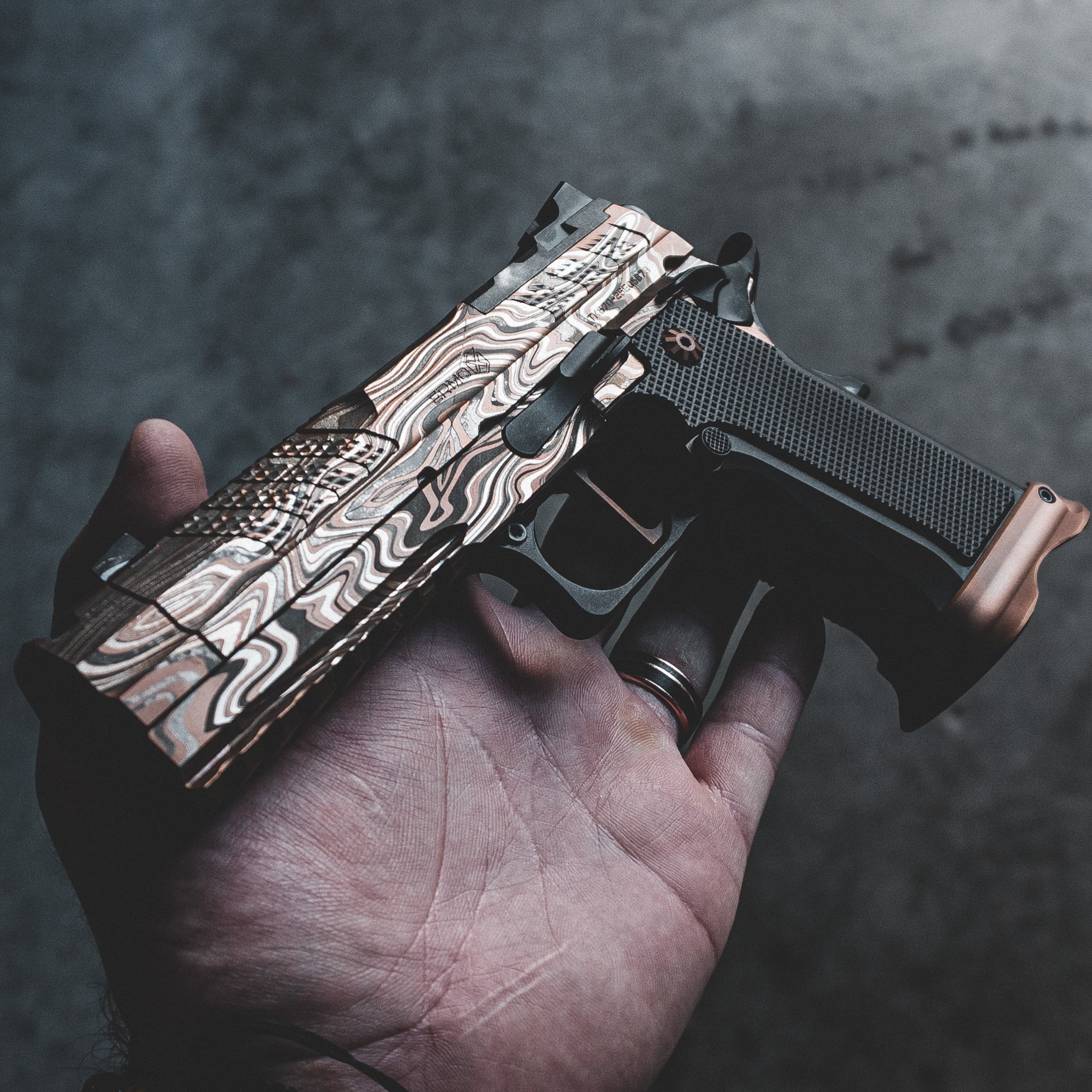 XP COMP – 9MM – BRONZE "DAMASCUS" CUSTOM SHOP EDITION – Fusion Firearms