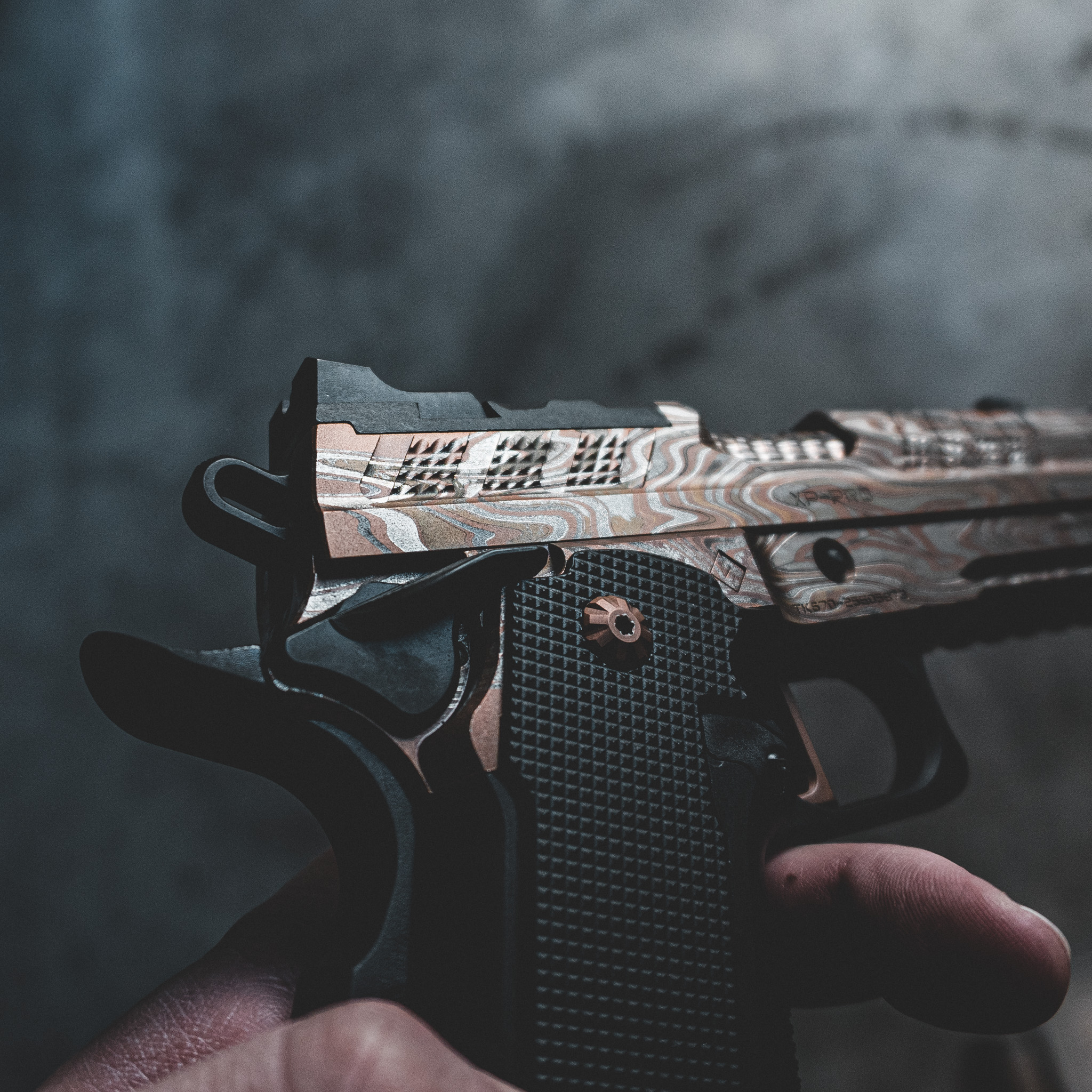 XP COMP – 9MM – BRONZE "DAMASCUS" CUSTOM SHOP EDITION – Fusion Firearms — image 4