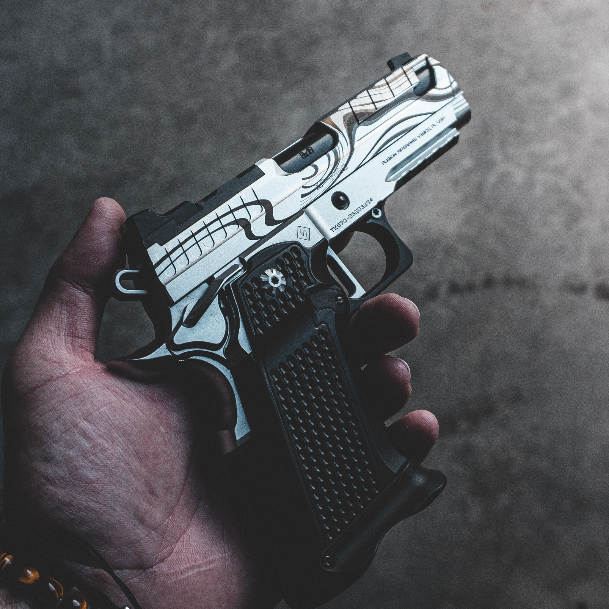 XP PRO - 9MM - Chrome "Damas Flow" Custom Shop Edition (MADE TO ORDER) – Fusion Firearms — image 2