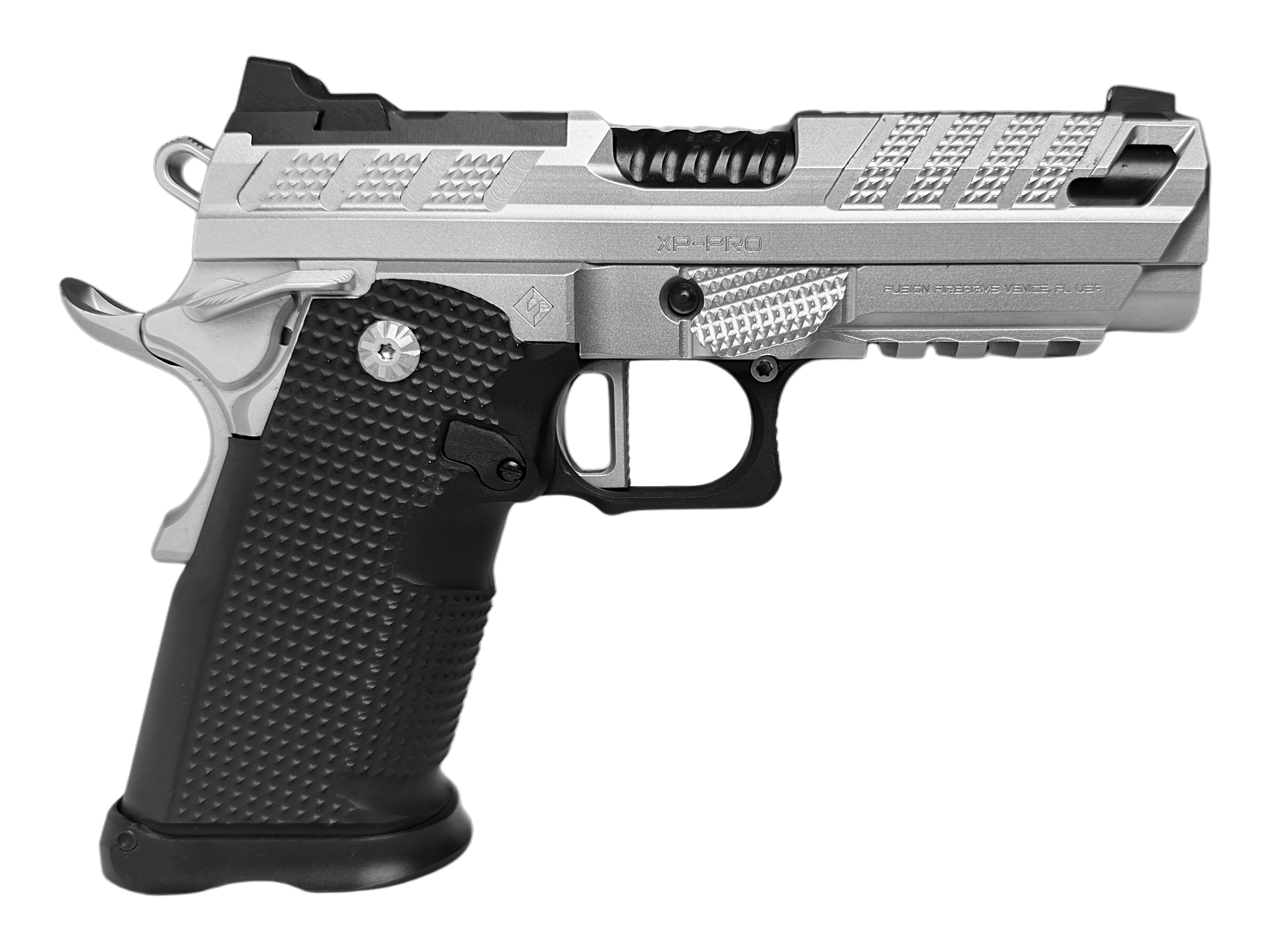 XP PRO™ V2 9mm Double-Stack 1911 Pistol - Chrome - Ambi Thumbledge – Fusion Firearms — image 2