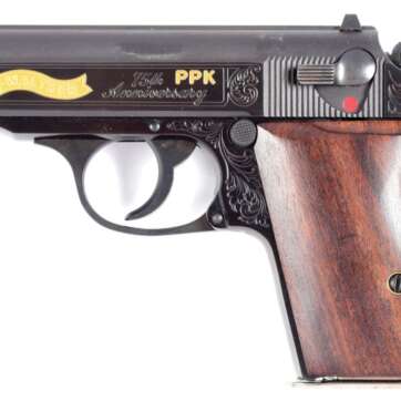 ENGRAVED WALTHER PPK 75TH ANNIVERSARY SEMI-AUTOMATIC PISTOL 380 ACP - American Guns & Ammo