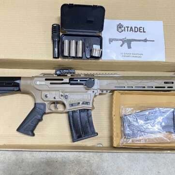 Citadel Boss 25 12 GA AR Style Semi Auto Shotgun 5+1 FDE Cerakote AR-12 - American Guns & Ammo