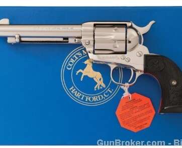 Colt 3rd Gen SAA 45 Nickel 5.5" Box 1996 - Revolvers - American Guns & Ammo