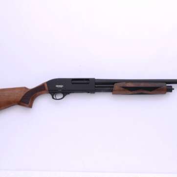 Omega P12M Black Chrome Walnut Pump Shotgun - Pump Action Shotguns | American Guns & Ammo