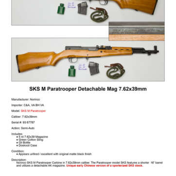 Rare Pre Ban Norinco SKS M Paratrooper Detachable Mag 7.62x39 - American Guns & Ammo