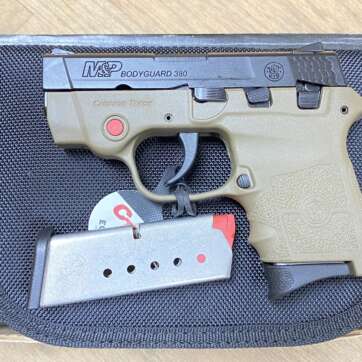 Smith & Wesson Bodyguard 380 acp 6rd 2.75" FDE CRIMSON TRACE LASER 10168 - Firearms - American Guns & Ammo