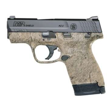 S&W M&P 9 SHIELD M2.0 PISTOL, FDE WITH BLACK SPIDERWEB - 12424 - Firearms - American Guns & Ammo