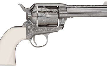 Taylor's & Company 1873 Outlaw Legacy Nickel Engraved 45 Colt 4.75" OG1402 Taylor's & Company 1873 Outlaw Legacy Nickel Engraved 45 Colt 4.75" OG1402 - Revolvers - American Guns & Ammo
