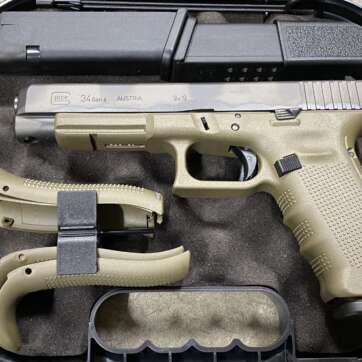 Glock 34 G34 Gen 4 OD Green 9mm Luger - used - Semi Auto Pistols - American Guns & Ammo