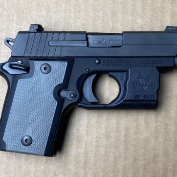 Used Sig Sauer 938 9mm W/ Green Viridian Laser 938-9-BSS-GRY-AMBI Used Sig Sauer 938 9mm W/ Green Viridian Laser 938-9-BSS-GRY-AMBI - Semi Auto Pistols - American Guns & Ammo